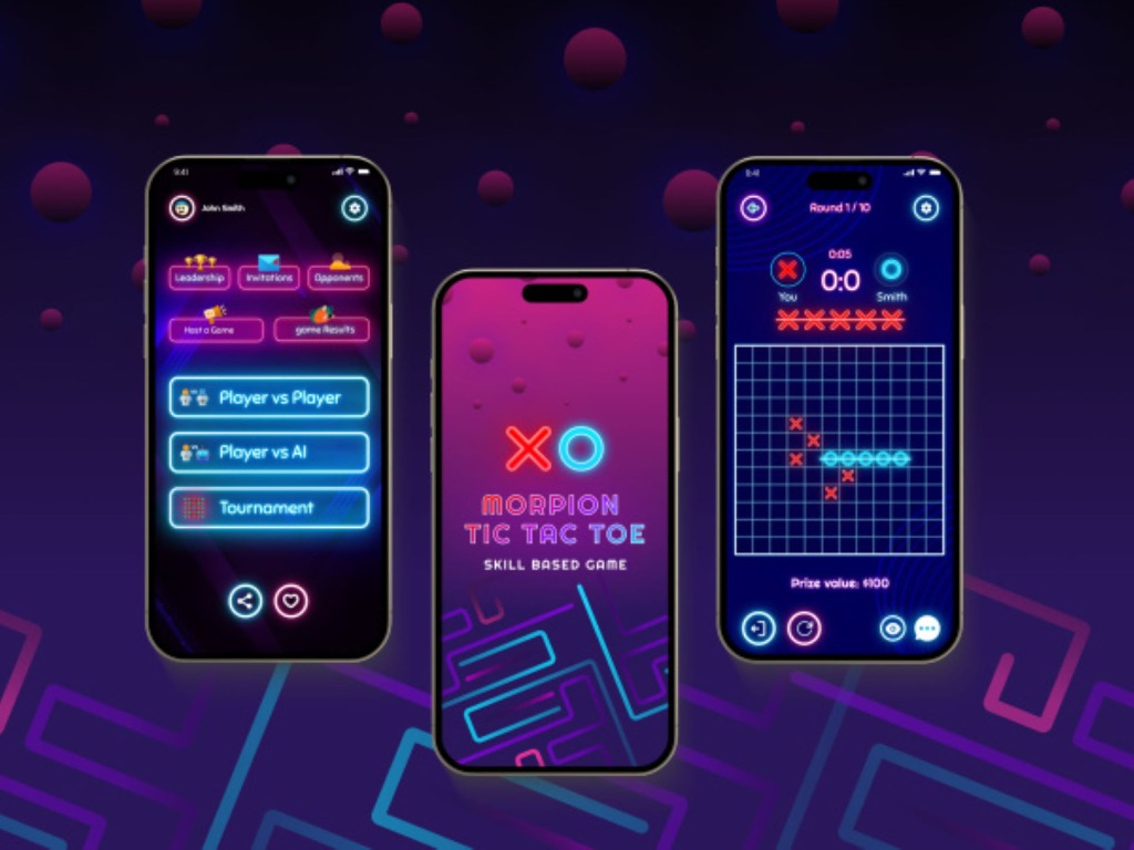 Morpion Tic Tac Toe Neon Board Game App